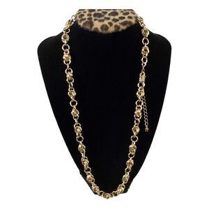 Etienne Aigner Necklace Double Interlocked Round Gold Tone Links Vintage